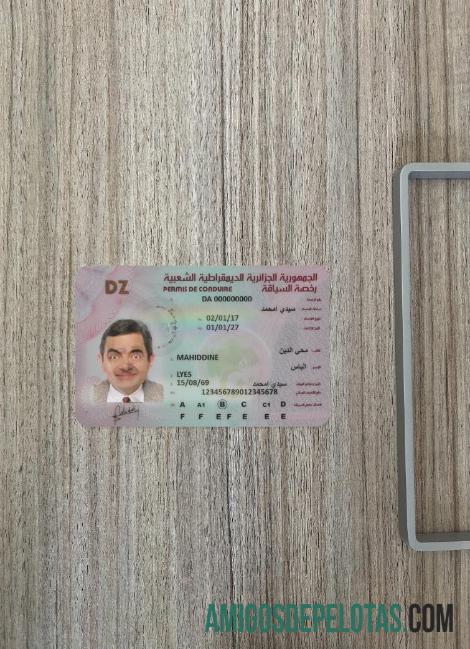 Carteira de motorista da Argélia fotolook frente baixar para verificação